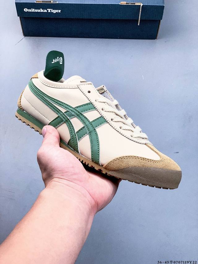 集图 Asics 亚瑟士 Onitsuka Tiger 鬼冢虎 阿斯克斯 皮面原装四联吊牌 中底纸板钢印 日系轻便运动休闲鞋 0707119Y22