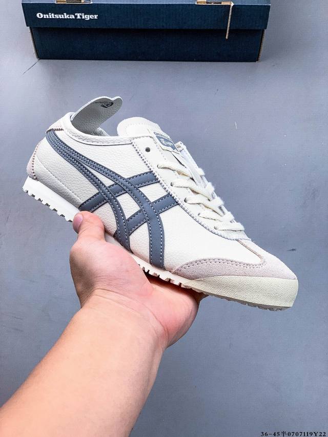 集图 Asics 亚瑟士 Onitsuka Tiger 鬼冢虎 阿斯克斯 皮面原装四联吊牌 中底纸板钢印 日系轻便运动休闲鞋 0707119Y22