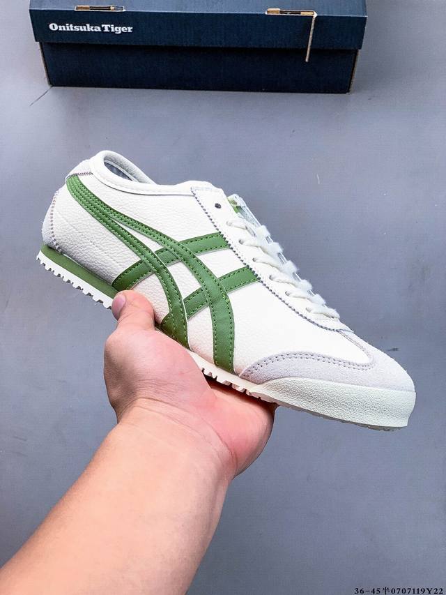 集图 Asics 亚瑟士 Onitsuka Tiger 鬼冢虎 阿斯克斯 皮面原装四联吊牌 中底纸板钢印 日系轻便运动休闲鞋 0707119Y22