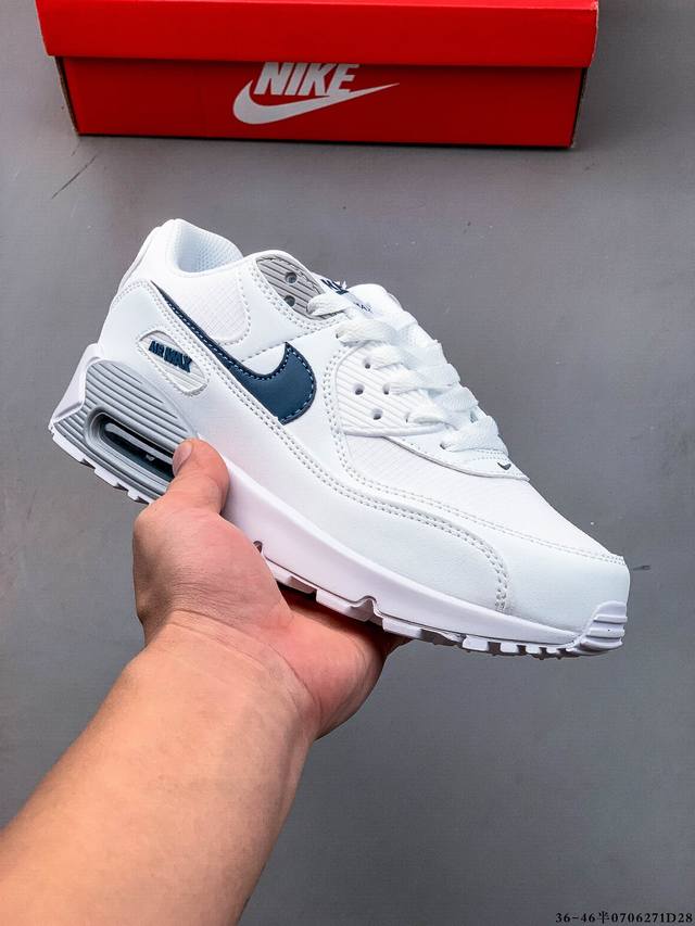 公司级！耐克 Wmns Nike Air Max 90 Oreo 半掌气垫全皮复古运动休闲慢跑鞋 0706271D28