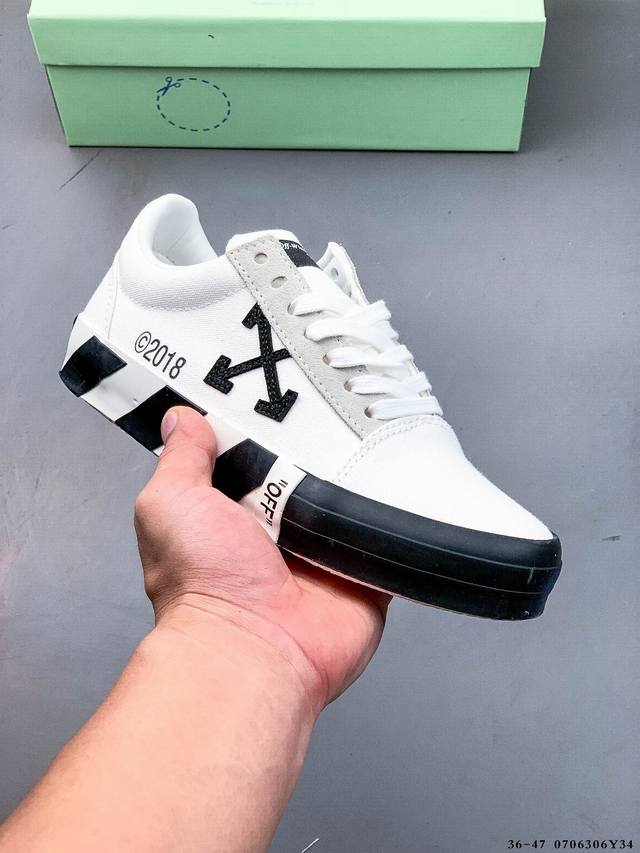 公司级！Off-White Vulcanized Striped Low Top 潮流 低帮时尚板鞋 0706306Y34