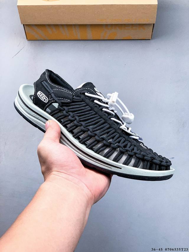 集图 原厂订单正品 美国人气户外休闲鞋品牌 科恩Keen Uneek Uneek Flat-M 平底户外凉鞋 编织弹力溯溪涉水 0706535T23