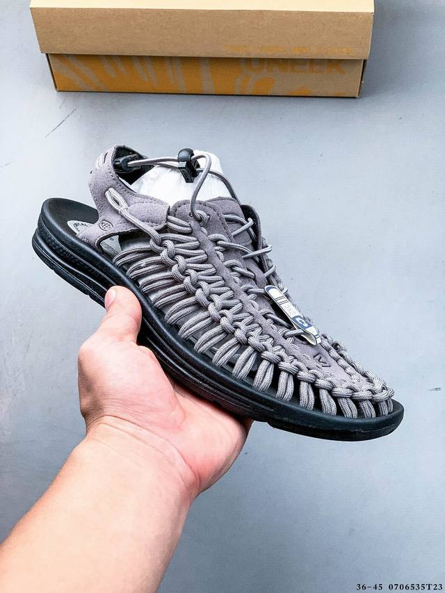 原厂订单正品 美国人气户外休闲鞋品牌 科恩Keen Uneek Uneek Flat-M 平底户外凉鞋 编织弹力溯溪涉水 0706535T23
