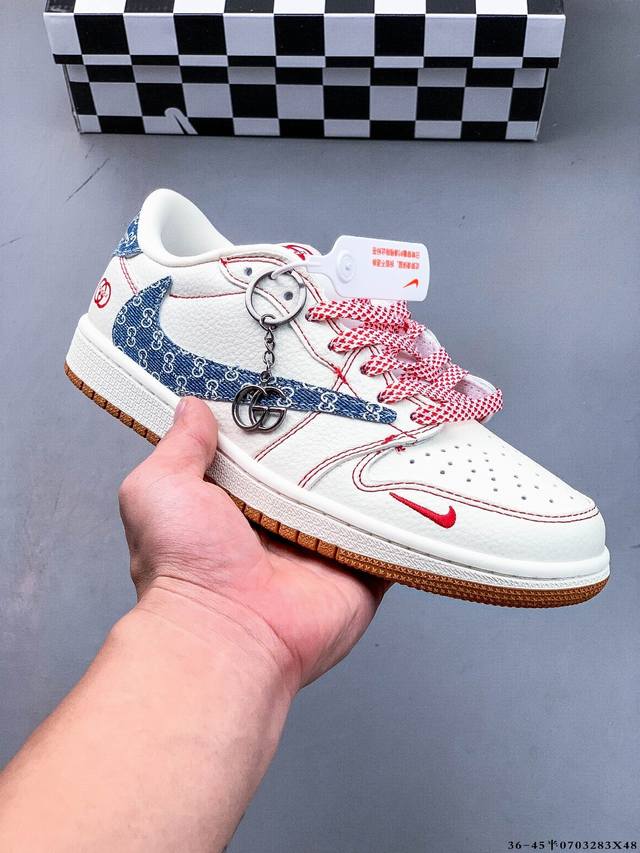 公司级头层！耐克Nike Air Jordan 1 Low Aj1乔1 低帮潮流缓运动休闲板鞋。Aj1 低帮拼接 完美版型真头层牛皮# 内置缓震气垫 原鞋开模
