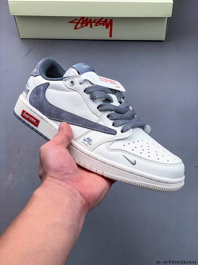 公司级头层！耐克Nike Air Jordan 1 Low Aj1乔1 低帮潮流缓运动休闲板鞋。Aj1 低帮拼接 完美版型真头层牛皮# 内置缓震气垫 原鞋开模