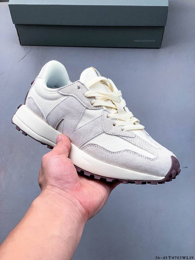 New Balance Ms327系列复古休闲运动慢跑鞋 原鞋打版 细节完美 采用尼龙及猪巴革麂皮物料拼接构成#中底高弹Pu材质及满丁防滑橡胶外底上世纪 70