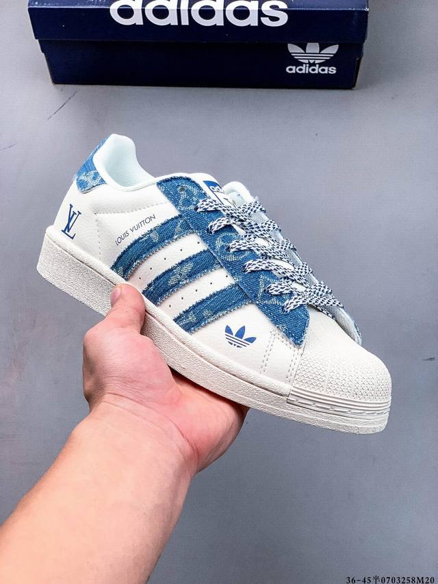 公司级头层！阿迪达斯Adidas Superstar 贝壳头经典百搭休闲板鞋 渠道正品订单 诠释市场最高工艺水平 贝壳头经典小白板鞋 专柜上架同步配色 全鞋进口
