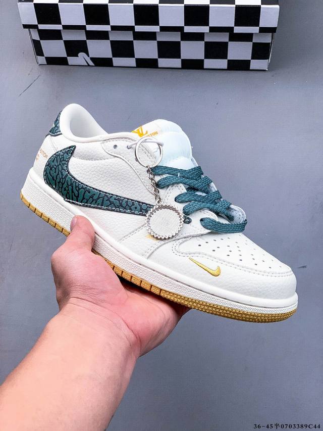 公司级头层！耐克Nike Air Jordan 1 Low Aj1乔1 低帮潮流缓运动休闲板鞋。Aj1 低帮拼接 完美版型真头层牛皮# 内置缓震气垫 原鞋开模