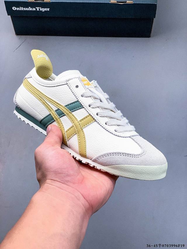 Asics 亚瑟士 Onitsuka Tiger 鬼冢虎 阿斯克斯 皮面原装四联吊牌 中底纸板钢印 日系轻便运动休闲鞋 0703996F19