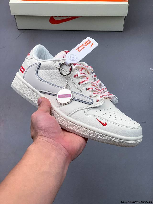 公司级头层！耐克Nike Air Jordan 1 Low Aj1乔1 低帮潮流缓运动休闲板鞋。Aj1 低帮拼接 完美版型真头层牛皮# 内置缓震气垫 原鞋开模