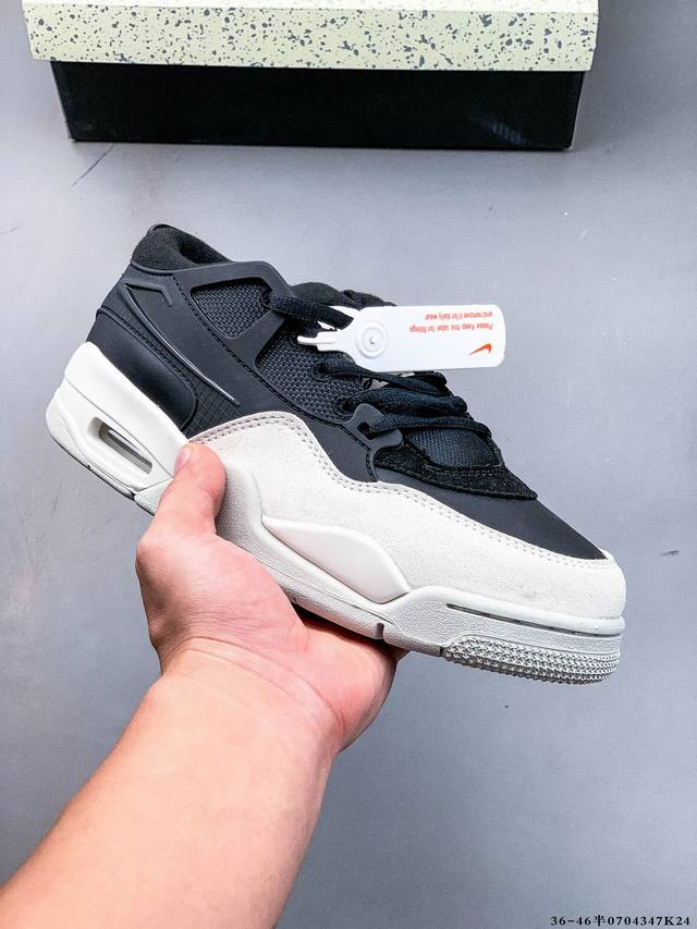 集图 Air Jordan Aj4 Rm 重制版低帮复古篮球鞋 实拍首发 采用了低帮的设计 并保留了众多Aj4的经典元素 鞋身以皮革 麂皮材质拼接打造 Aj4经