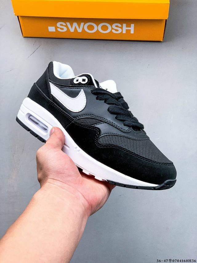 顶级纯原版本 头层皮打造市面最强工艺 耐克 Nike Nike Air Max 1 87 限定配色 气垫缓震跑步鞋 0704160H36