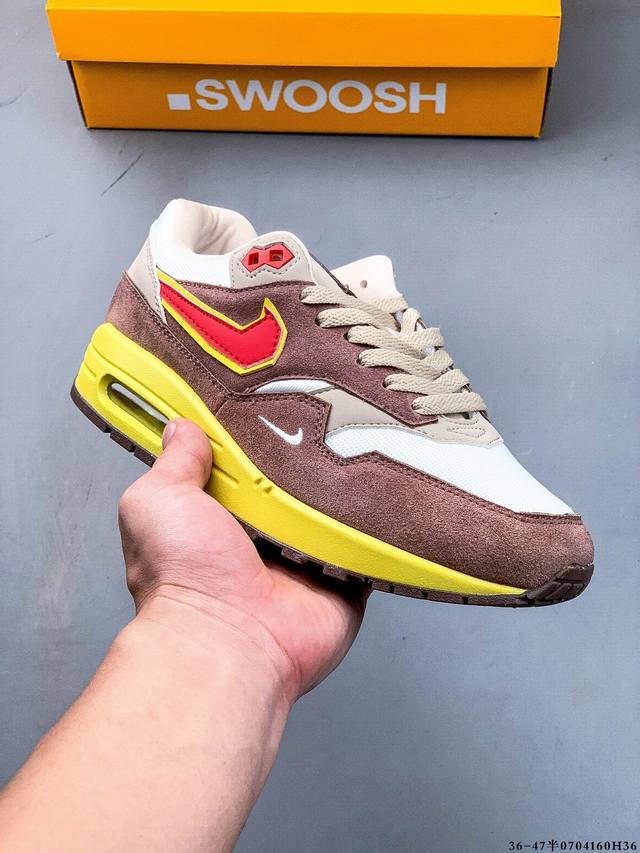 顶级纯原版本 头层皮打造市面最强工艺 耐克 Nike Nike Air Max 1 87 限定配色 气垫缓震跑步鞋 0704160H36