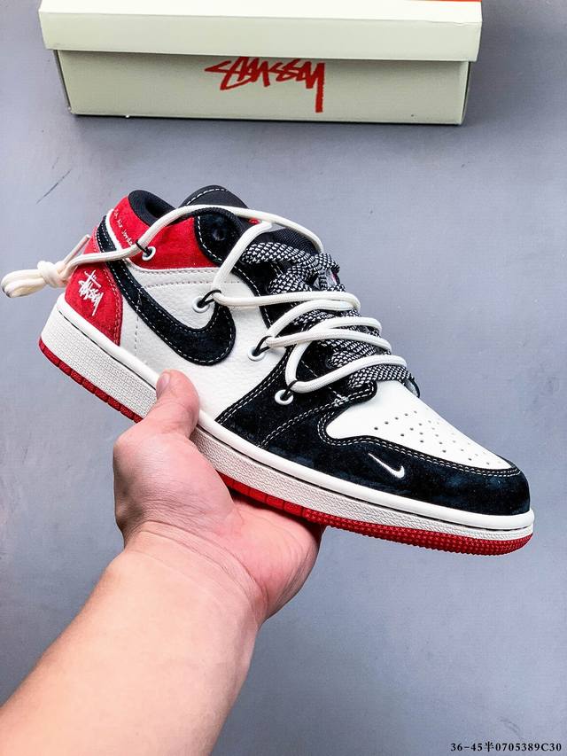 公司级头层！耐克Nike Air Jordan 1 Low Aj1乔1 低帮潮流缓运动休闲板鞋。Aj1 低帮拼接 完美版型真头层牛皮# 内置缓震气垫 原鞋开模