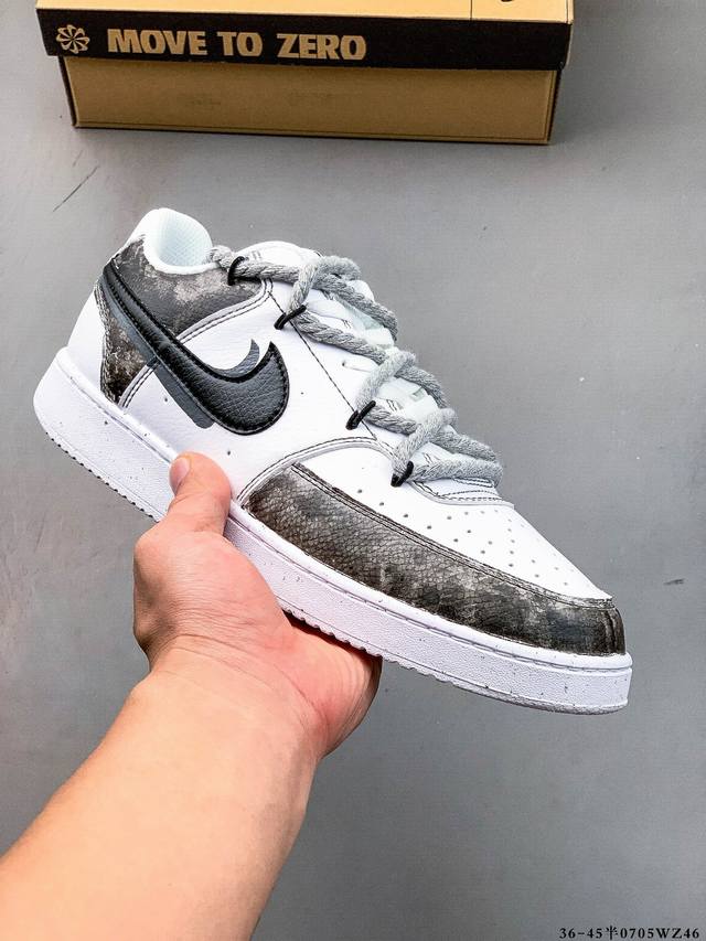 Nike Court Vision Low 休闲运动板鞋 纯原版本 低帮百搭透气休闲运动板鞋，经典耐用的设计，兼顾舒适脚感和出众风范，演绎匠心之作。结构性的支撑