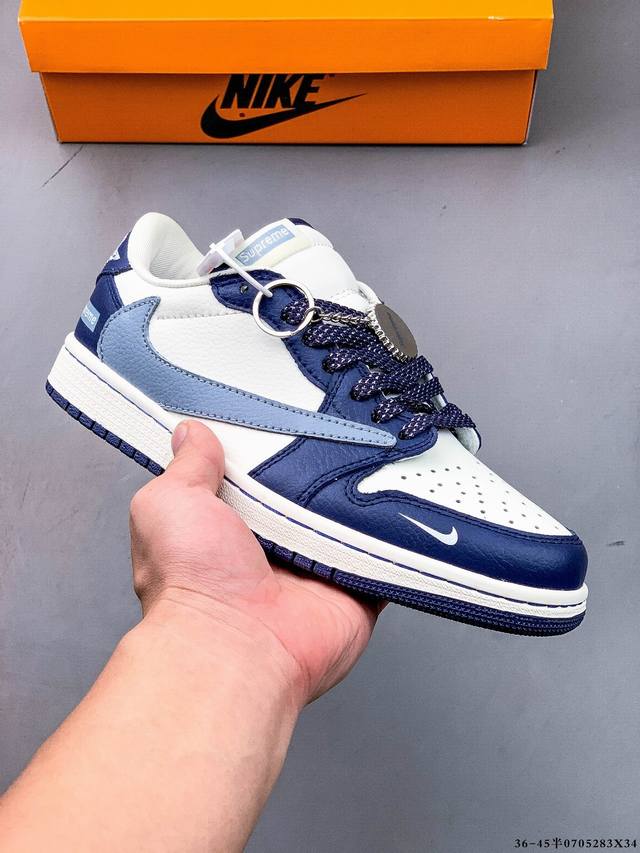 公司级头层！耐克Nike Air Jordan 1 Low Aj1乔1 低帮潮流缓运动休闲板鞋。Aj1 低帮拼接 完美版型真头层牛皮# 内置缓震气垫 原鞋开模