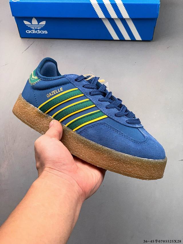 公司级！Clot X Adidas Origials Gazelle Indoor 陈冠希联名 三叶草复古休闲防滑耐磨低帮板鞋 0705525X28