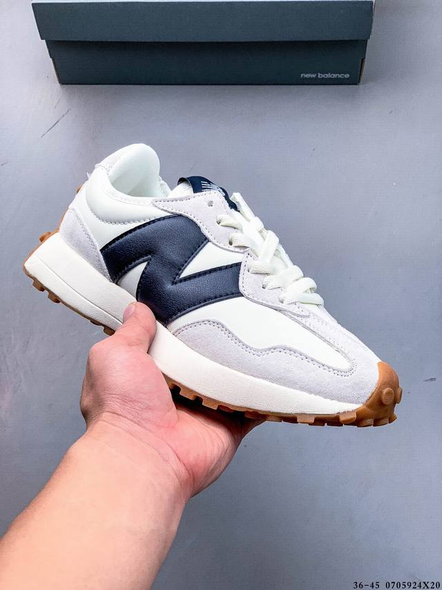 New Balance Ms327系列复古休闲运动慢跑鞋 原鞋打版 细节完美 采用尼龙及猪巴革麂皮物料拼接构成#中底高弹Pu材质及满丁防滑橡胶外底上世纪 70