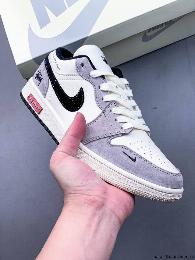 公司级头层！耐克Nike Air Jordan 1 Low Aj1乔1 低帮潮流缓运动休闲板鞋。Aj1 低帮拼接 完美版型真头层牛皮# 内置缓震气垫 原鞋开模