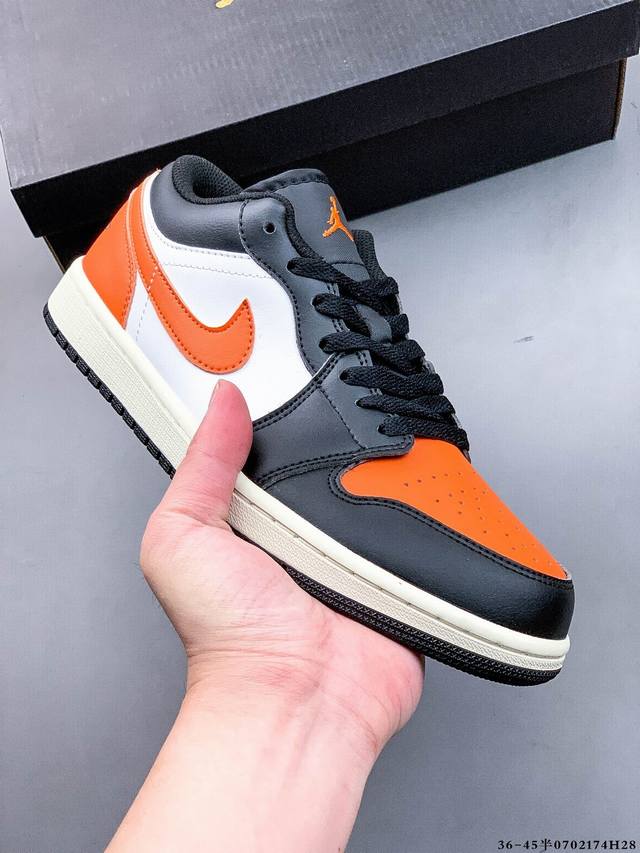 公司级头层！耐克Nike Air Jordan 1 Low Aj1 乔1 低帮潮流运动休闲板鞋。Aj1 低帮拼接 完美版型真头层牛皮# 内置缓震气垫 原鞋开模