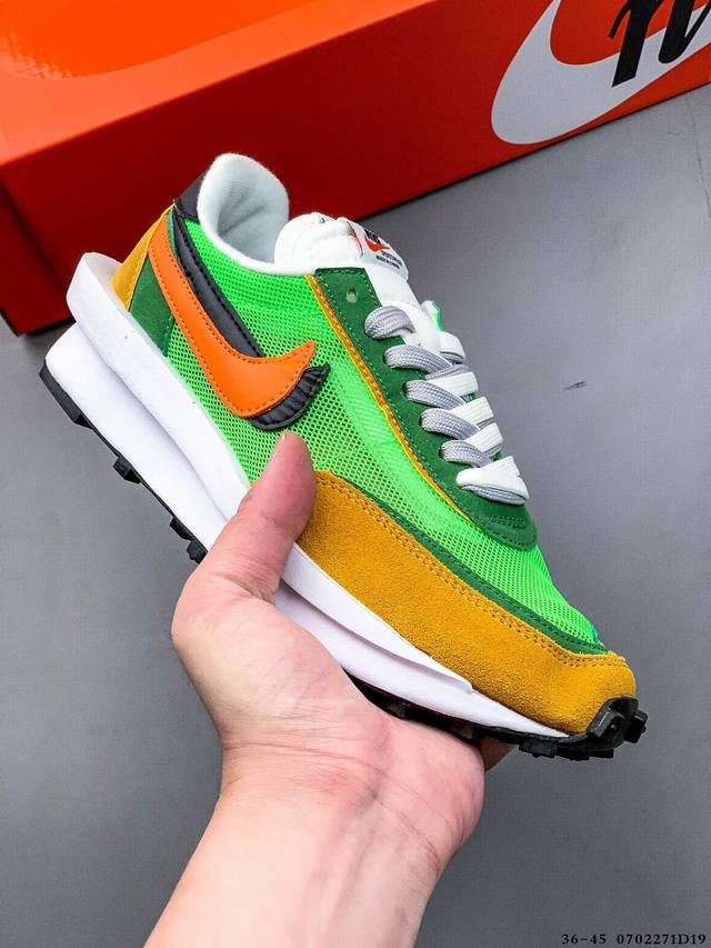 耐克 Nike Ldwaffle Sacai 日式解构美联学名 重叠双钩解设构计前卫华夫变形底双休闲慢跑鞋 0702271D19