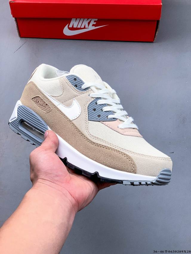 公司级！耐克 Wmns Nike Air Max 90 Oreo 半掌气垫全皮复古运动休闲慢跑鞋 0630289X28