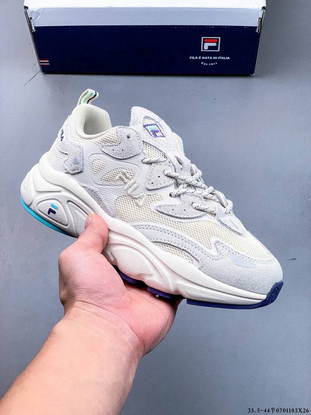 斐乐 Fila Fusion 火星复古跑鞋 原鞋开版定制 正品同步鞋材 皮革拼接麂皮 搭配透气网布 主打复古潮流 撞色设计 视觉冲击十足 超厚Eva软底设计 轻