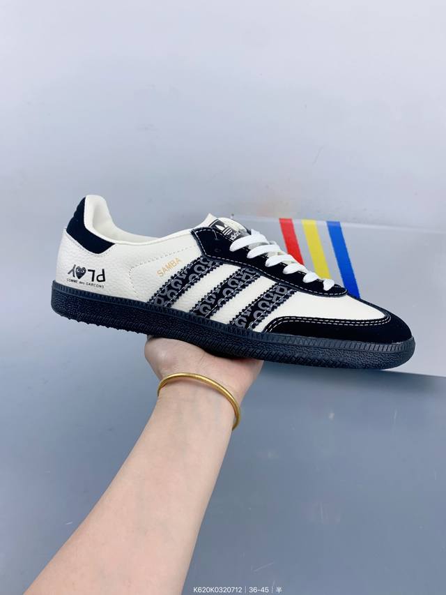 公司级Adidas Originals Samba Og ‘Diy’桑巴舞系列-古驰联名 夏季时尚百搭低帮休闲运动板鞋 Size：如图 编码：K620K0320
