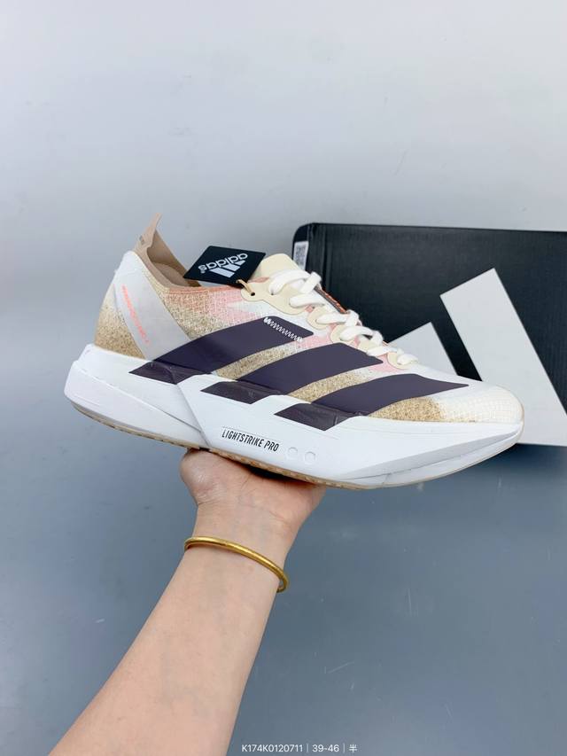 阿迪达斯 Adidas Adizero Adios Pro 4 舒适防滑耐磨 低帮 休闲跑步鞋 男女款厚度增高老爹鞋 Size：如图 编码：K174K01207