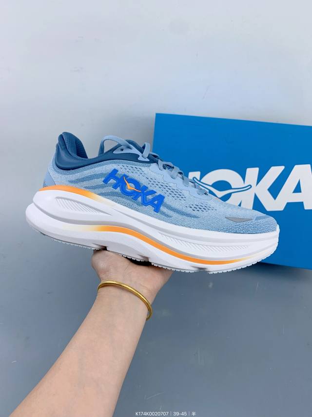 公司级 Hoka畅行无阻 Hoka One One Bondi 9 舒适百搭耐磨轻便 低帮跑步鞋 男女同款。 Size：如图 编码：K174K0020708
