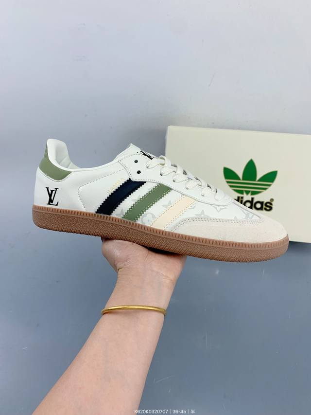 公司级Adidas Originals Samba Og ‘Diy’桑巴舞系列-Lv联名 夏季时尚百搭低帮休闲运动板鞋 原装头层材料 用料绝不含糊 独家版型蒸餾