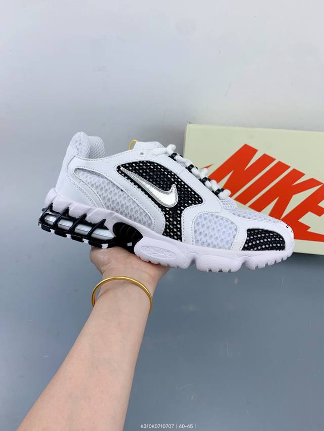 美国元祖街头潮牌Stussy斯图西 X Nike Air Zoom Spiridon Caged 2斯皮里东牢笼2代系列复古休闲运动慢跑鞋 Size：如图 编码