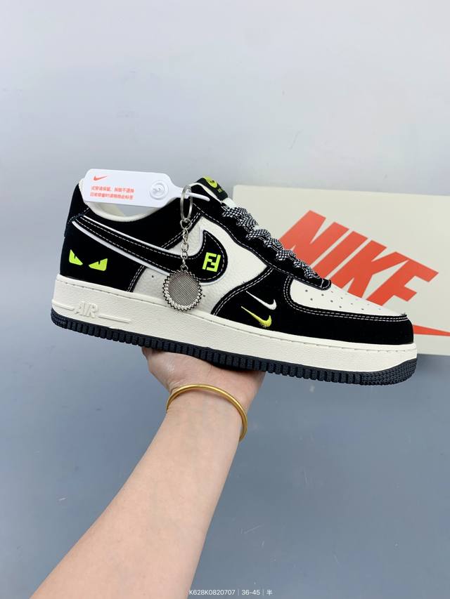 公司级Nike Air Force 1 '07 Low “芬迪联名 小怪兽”空军一号 低帮 运动鞋 休闲鞋 折边针车 工艺难度大 原楦头原纸板 原装鞋盒 定制五