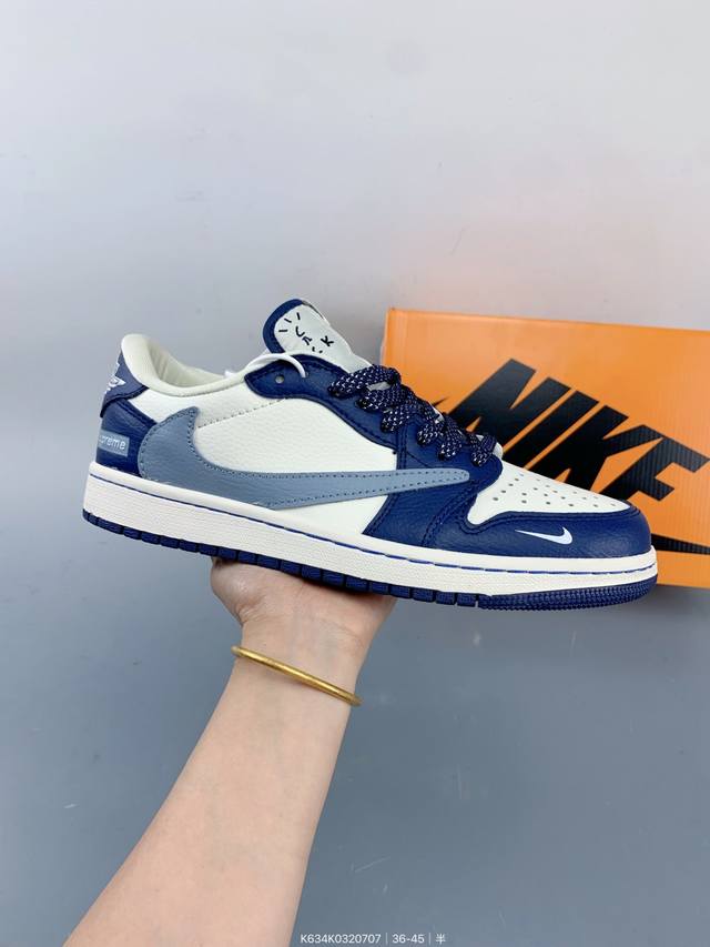 Travis Scott X Fragment Design X Jordan Air Jordan 1 Low Og Sp 多方联名合作融合了Travi灰勾S