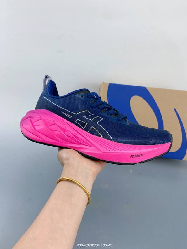 Asics亚瑟士 春季新款Asics Novablast 4健身训练轻便透气跑步鞋 Novablast 4具备轻弹、柔软、中度贴合、耐磨等特点，是一双名副其实的