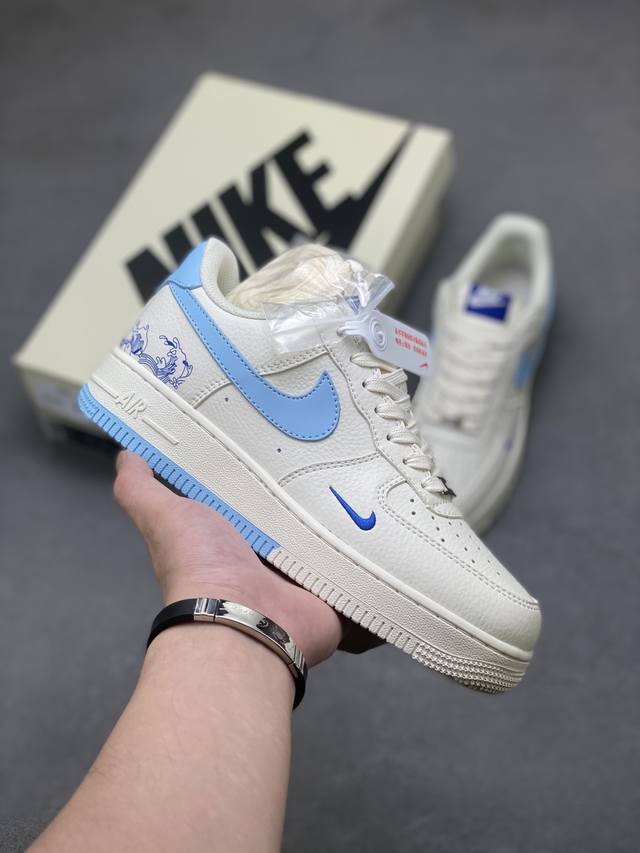 海外限量发售！公司级Nike Air Force 1 '07 Low “米蓝浪花”空军一号 低帮 运动鞋 休闲鞋 折边针车 工艺难度大 原楦头原纸板 原装鞋盒