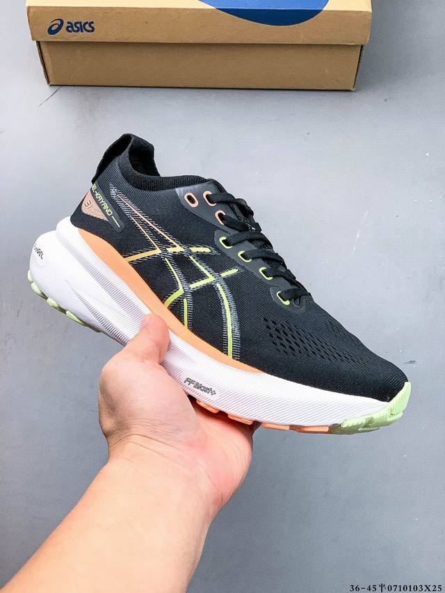 集图 瑟亚士Asics Gel-Kayano 31亚卡诺31低代帮专业有氧轻超量休闲动运全能慢鞋跑。标原半码制#全新原装数据开人发体工学体一式轻贾质卡双编层鞋织