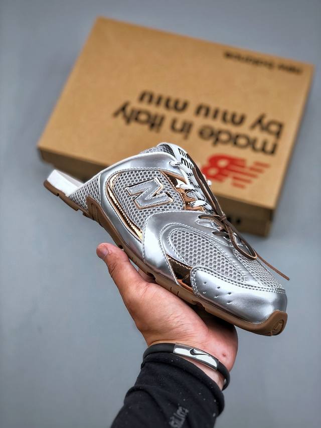 Miumiu X New Balance 530 Sl系列低帮经典复古休闲夏季半拖尺码:36 37 37.5 38 38.5 39.5 40 40.5 41.5