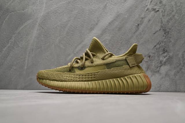 C版椰子 独家深色采用海玻璃防臭鞋垫 让您的脚感更清新# Adidas Yeezy Boost 350 V2 Flax 抹茶绿 Fy5346 专注外贸渠道 国内