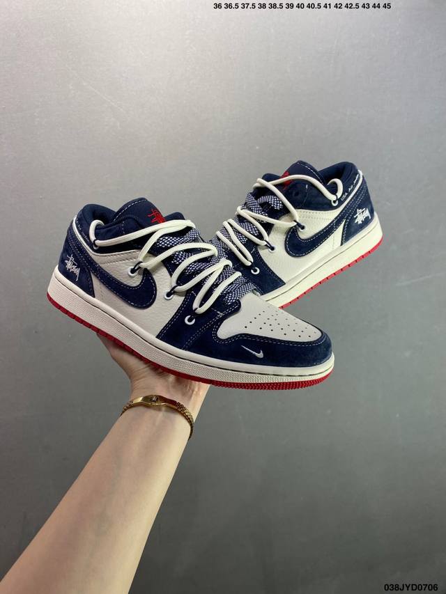 公司级Air Jordan Aj1 Low 低帮系列定制配色Wg8850-012 原厂内置气垫魔块 A模大底 头层小牛皮 鞋舌Aj原厂专用牛津布+Aj专用反口珍