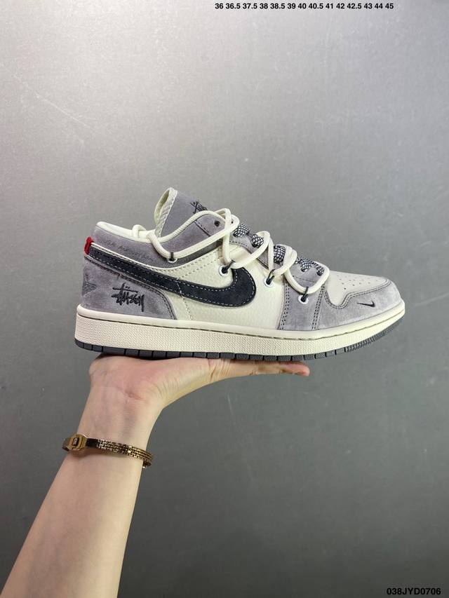公司级Air Jordan Aj1 Low 低帮系列定制配色Wg8850-012 原厂内置气垫魔块 A模大底 头层小牛皮 鞋舌Aj原厂专用牛津布+Aj专用反口珍