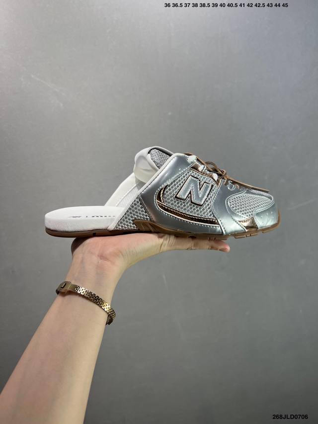 公司级 Miu Miu X New Balance联名款半拖鞋 New Balance 530 学院风 公司级版本 联名款只保留了旧版Nb530 的流线型与鞋头