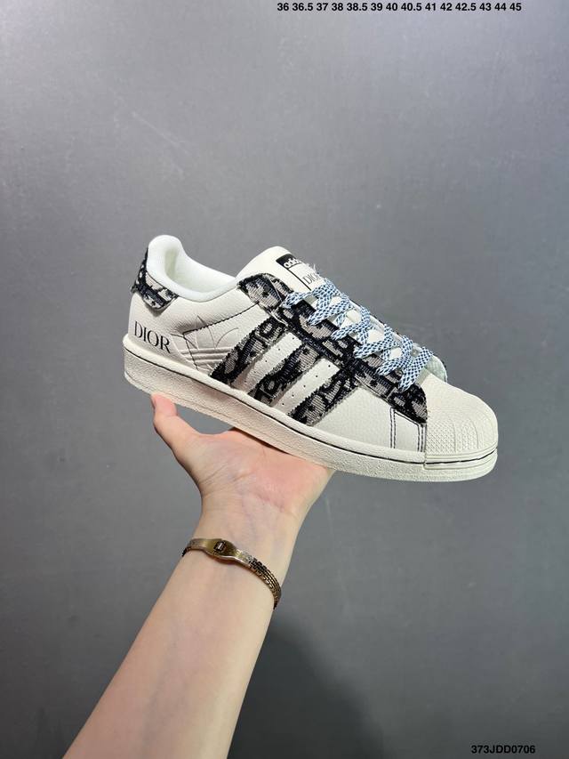 Adidas Originals Superstar 定制贝壳头休闲板鞋 独家控货 平台正单 全鞋百分百原材料 全鞋电脑针车 Logo针车间距针数原版一致 皮料