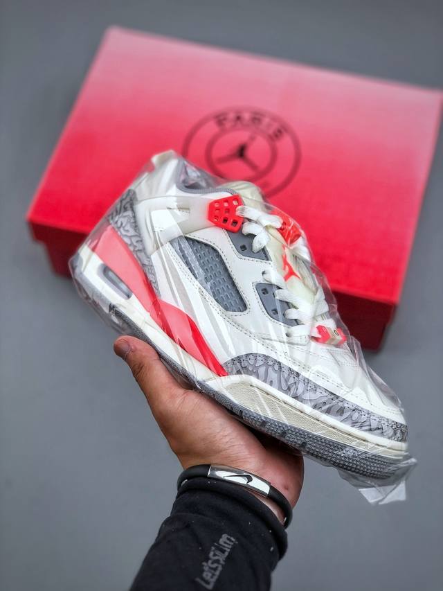 Air Jordan 3.5 Spizike Low 低帮 白灰红 #整双鞋在 Air Jordan 5 Low 廓形的基础上，通过加入 Aj3 的爆裂纹和鞋底