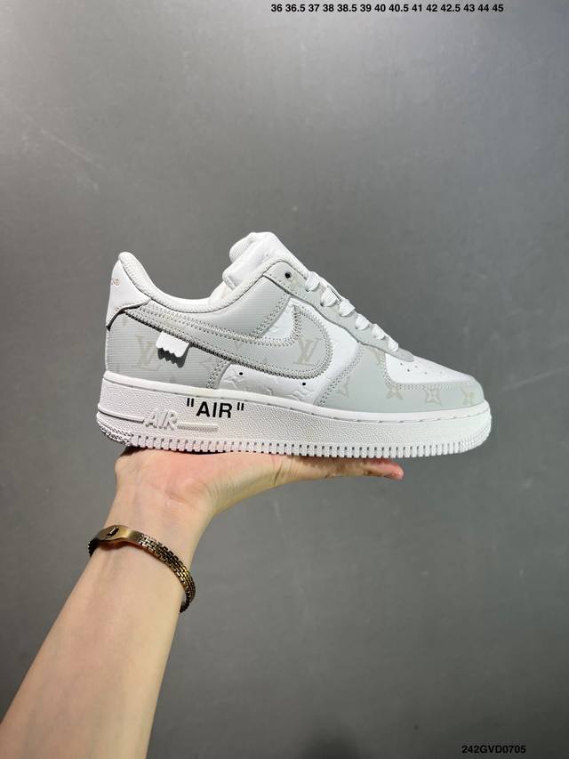核心私 公司级Lv X Air Force 1 Low 原楦头原纸板 打造纯正空军版型 #专注外贸渠道 全掌内置蜂窝气垫 #原盒配件 原厂中底钢印、拉帮完美 官