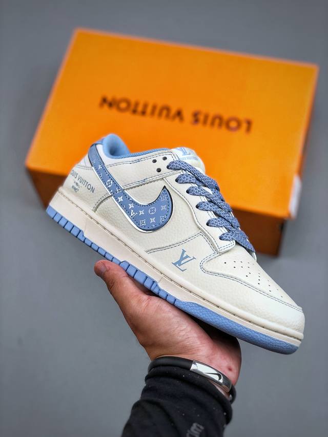 C版 Nike Sb Dunk Low X Lv联名 白蓝色 纯原大厂出品 极力推荐原装头层材料 独家版型蒸餾加工帶來的是更好的视觉和脚感体验大厂纯原品质出货