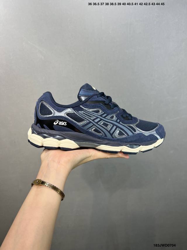 公司级Asics 亚瑟士Gel-Nyc 透气网眼鞋面配合部分合成革材质 采用全新Ahar+橡胶材质 更加耐磨 货号:1201A789-020 尺码:36～45
