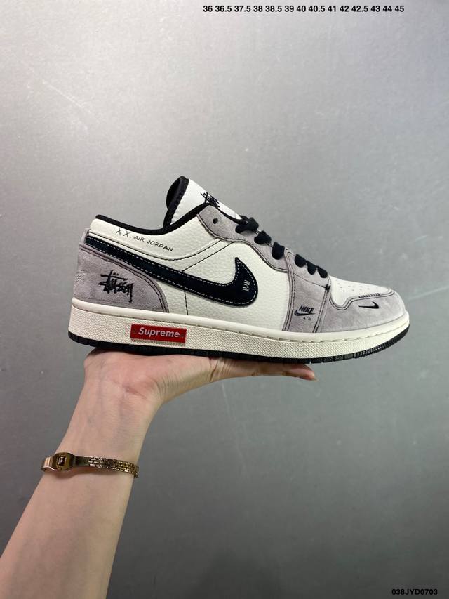 公司级Air Jordan Aj1 Low 低帮系列定制配色Wg8850-012 原厂内置气垫魔块 A模大底 头层小牛皮 鞋舌Aj原厂专用牛津布+Aj专用反口珍
