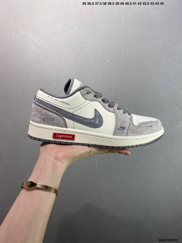公司级Air Jordan Aj1 Low 低帮系列定制配色Wg8850-012 原厂内置气垫魔块 A模大底 头层小牛皮 鞋舌Aj原厂专用牛津布+Aj专用反口珍