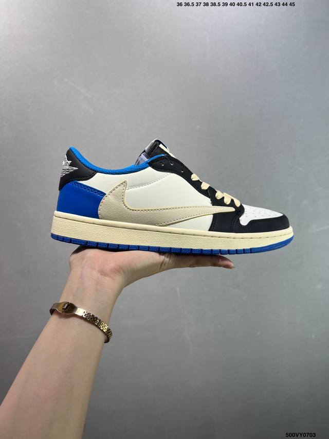 特价Aj1倒勾Travis Scott X Air Jordan 1 ” Reverse Mocha “ Aj1乔1 Ts 闪电 联名倒钩 低帮文化篮球鞋 完美